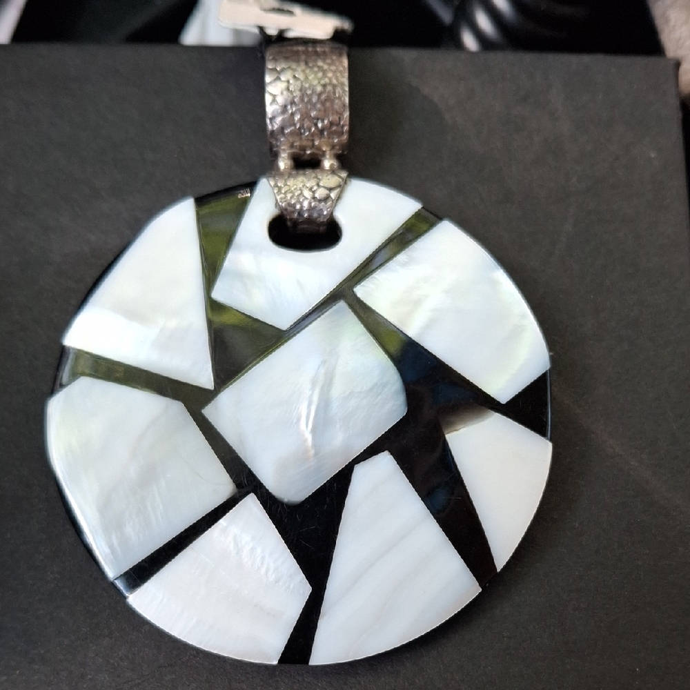 Black and White Geometric Pendant